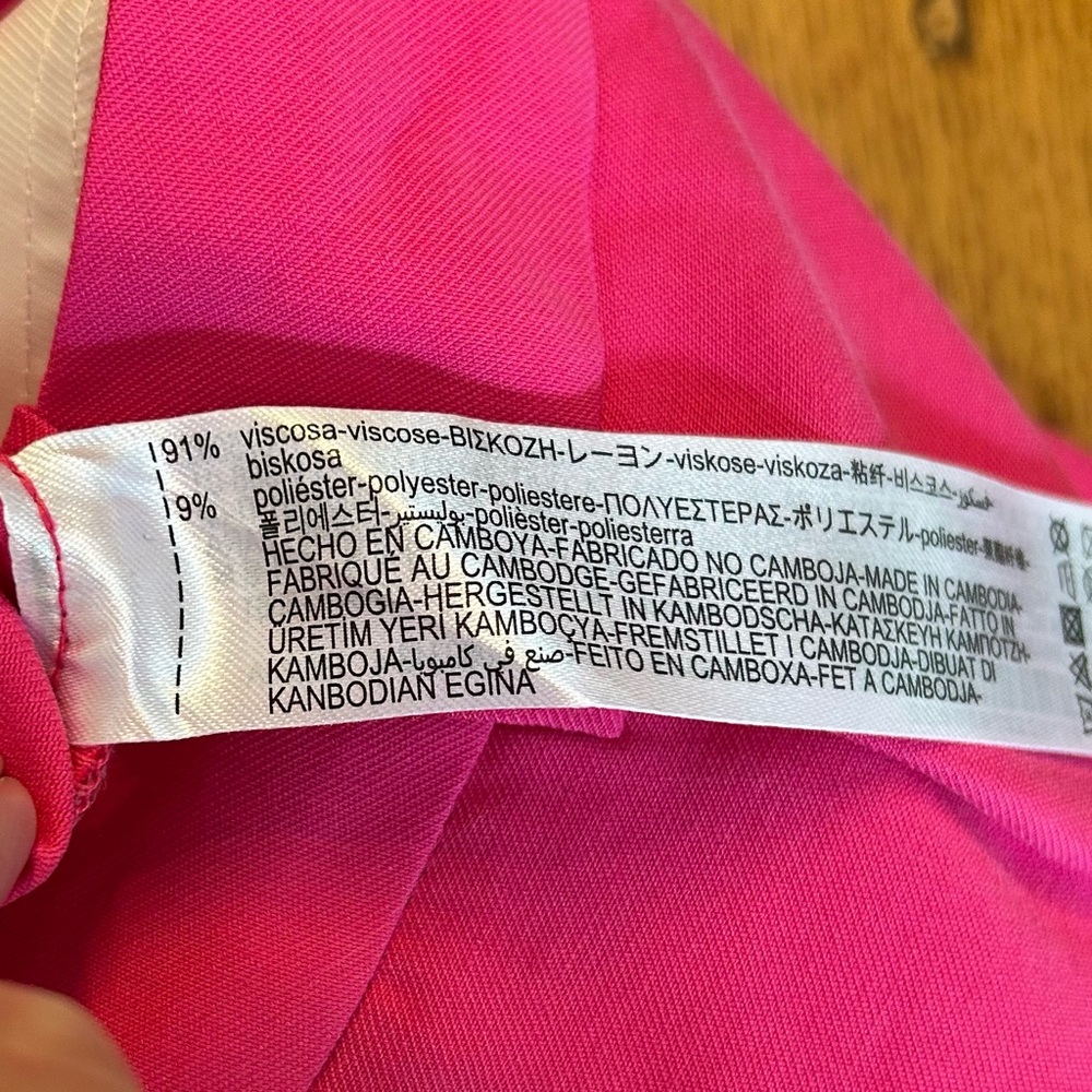 NWT ZARA Single Pleat Cuffed Ankle Dress Pant Women’s SZ Small in Hot Pink - Picture 8 of 8